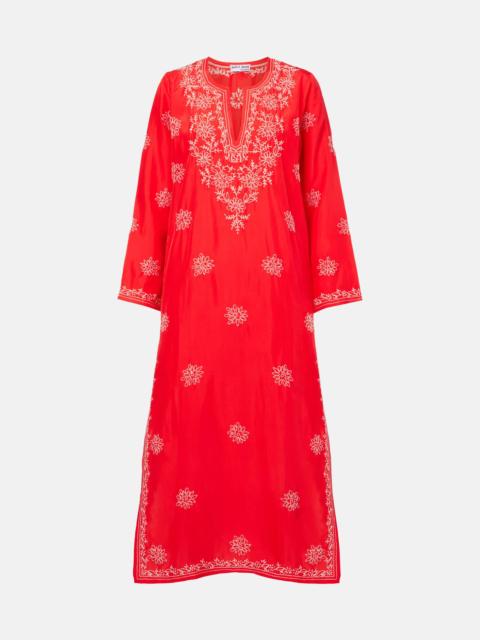 juliet dunn Embroidered silk kaftan