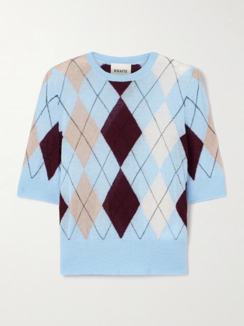 KHAITE Anders Argyle Cashmere And Mohair-blend Sweater