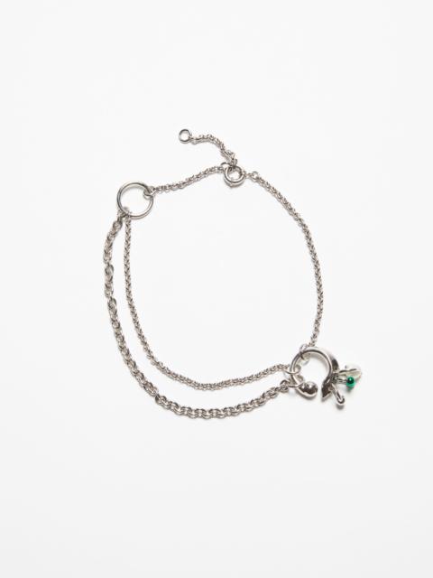Multi-chain charm necklace - Silver/green