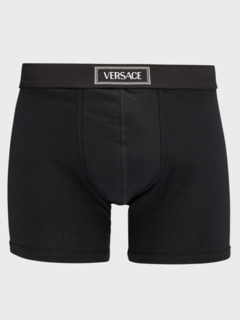 VERSACE Men's Cotton Jersey Logo Boxer Briefs