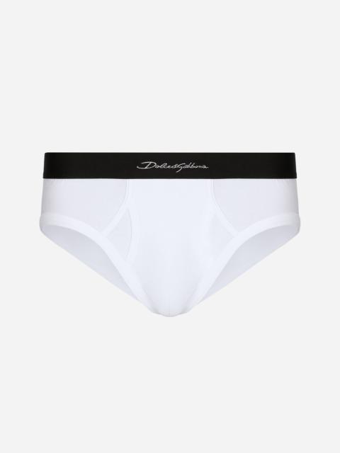 Dolce & Gabbana Mid-rise briefs in two-way stretch cotton jersey