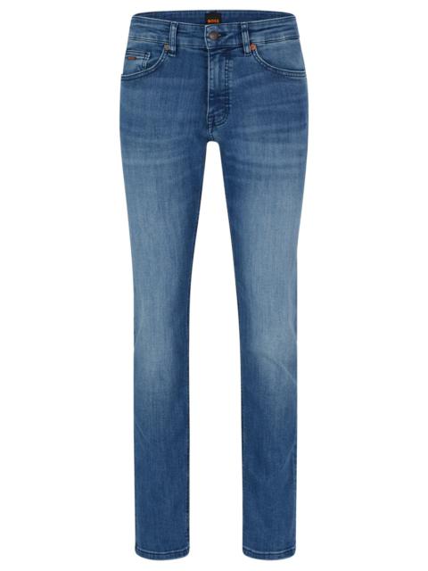 BOSS SLIM-FIT JEANS IN BLUE SUPER-STRETCH DENIM