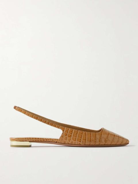 + Alex Rivière croc-effect leather slingback flats