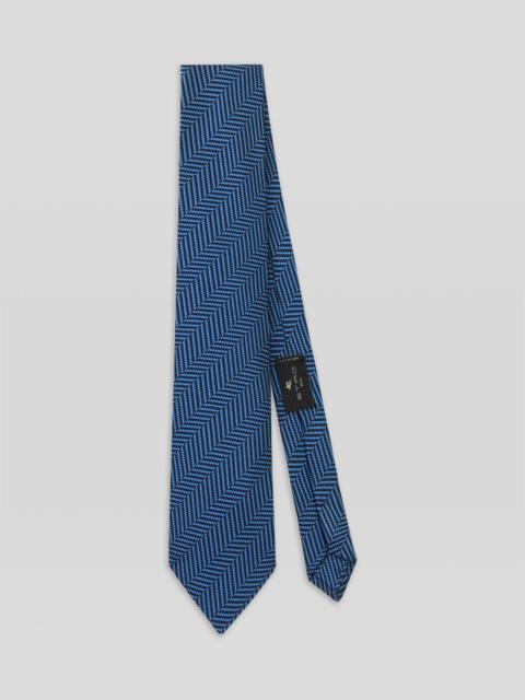 Etro CHEVRON JACQUARD SILK TIE