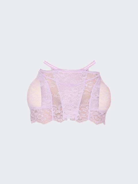 X Shayne Oliver Lace Mini Skirt Lilac