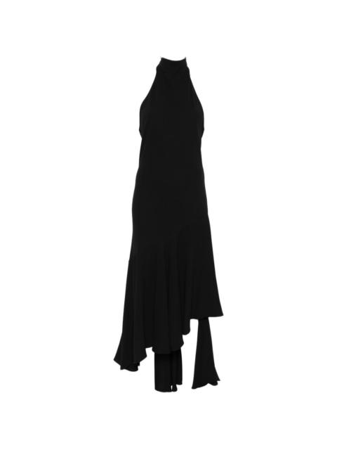 Alaïa halterneck asymmetric midi dress