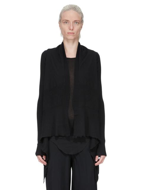 Rick Owens Black Alpaca Wrap Cardigan