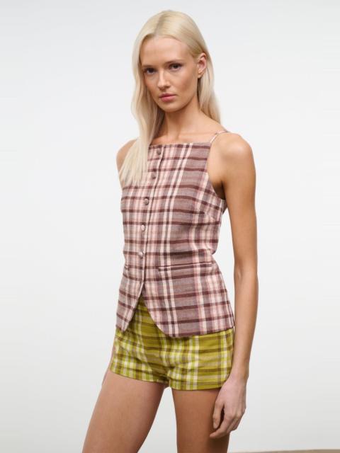 STAUD STAUD UNA TOP TUSCANY PLAID