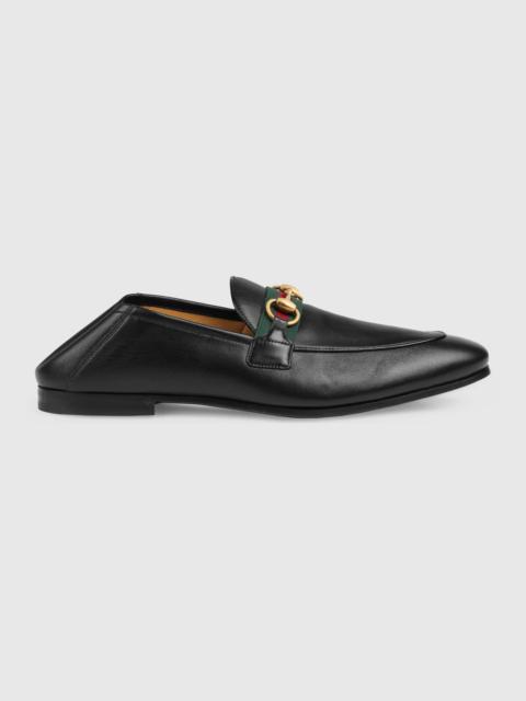 GUCCI Men's leather Horsebit loafer with Web