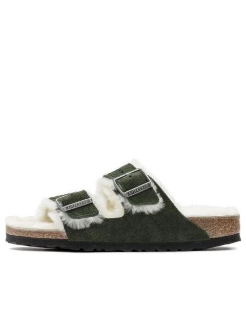 BIRKENSTOCK Birkenstock Arizona Shearling Sandal Suede Leather Narrow Fit 'Green' 1021102