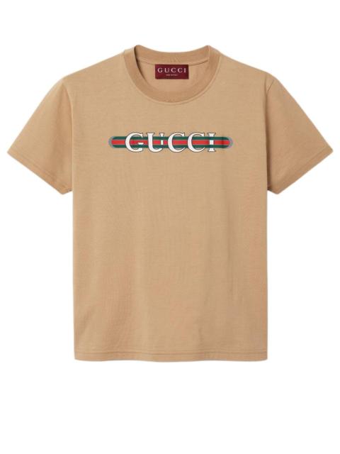GUCCI (WMNS) Gucci Cotton Jersey T-Shirt With Print 'Beige' 787299-XJGNW-2293