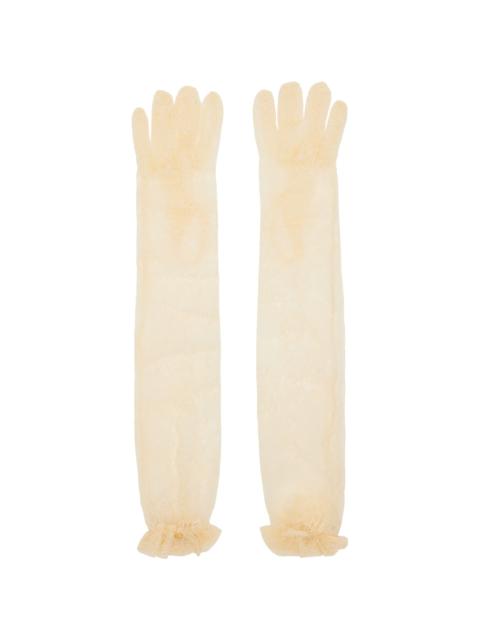 Valentino Off-White Lace Gloves
