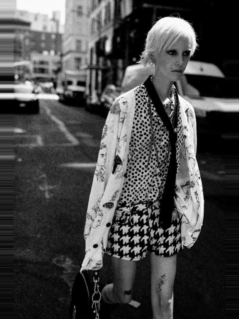 R13 PRINTED BOYFRIEND CARDIGAN