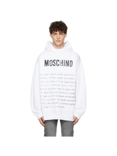 Moschino White Message Hoodie