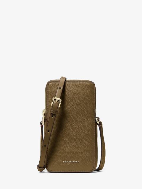 MICHAEL KORS Jet Set Small Pebbled Leather Smartphone Crossbody Bag