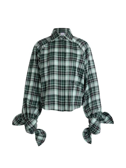 PATOU Patou Bow-sleeve Check Shirt