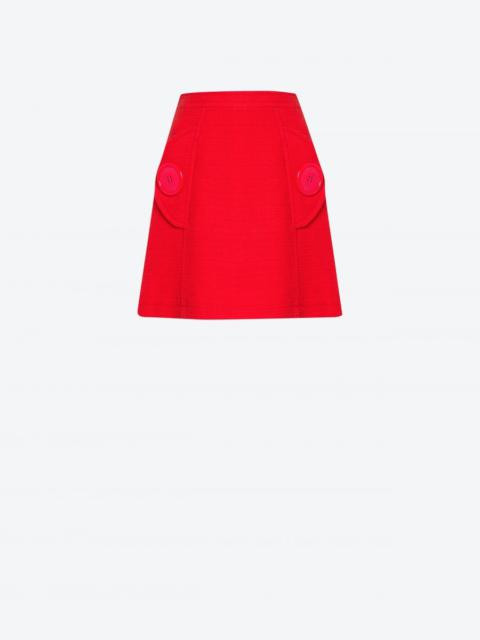 MOSCHINO BUTTONS COTTON AND LINEN MINI SKIRT