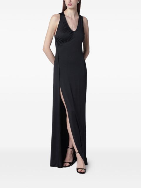 Victoria Beckham gathered slit-detail scoop-neck dress