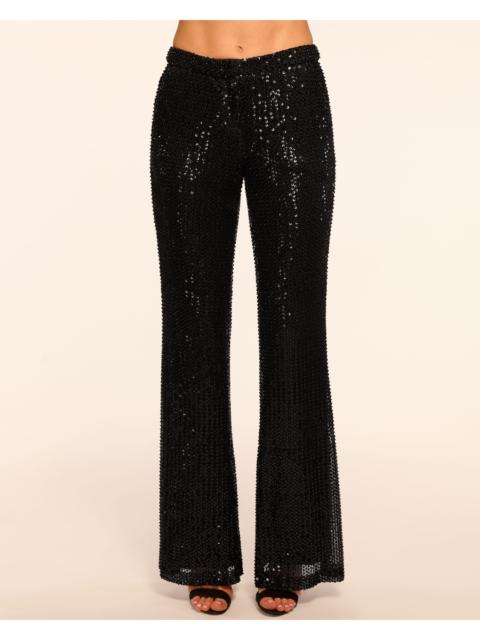 RAMY BROOK Olivian Beaded Sequin Flare Pant