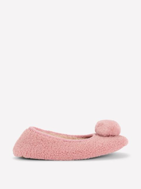 BODEN Borg Pompom Slippers-Pink