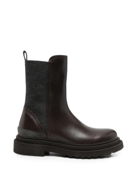 Brunello Cucinelli Ankle Boots Leather Dark Brown