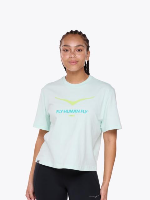 HOKA Women's HOKA Bird Logo Gpx SS Tee Shirt in Aqua Breeze