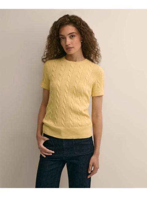 Brooks Brothers Supima® Cotton Cable Short-Sleeve Sweater