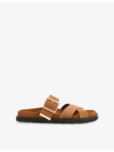 WHISTLES Celestine Buckle-Detail Leather Slider