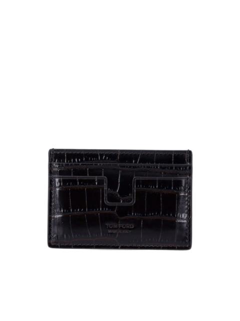 TOM FORD logo nubuck card holder