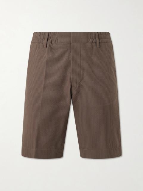 NN07 Billie Straight-Leg Striped Seersucker Shorts