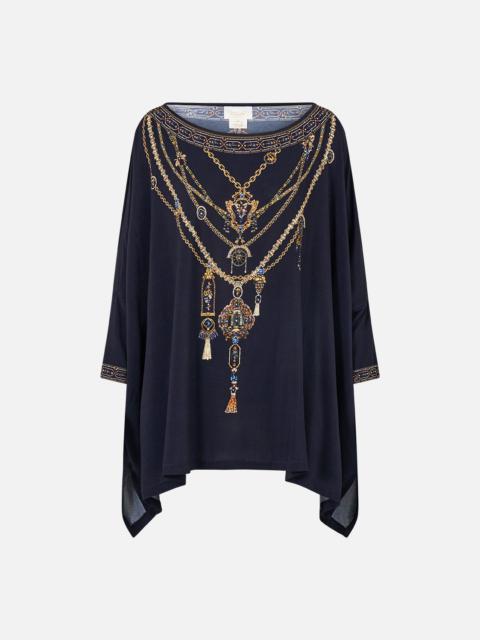 CAMILLA SCOOP NECK SLOUCH TEE CLOAKED IN BAROQUE
