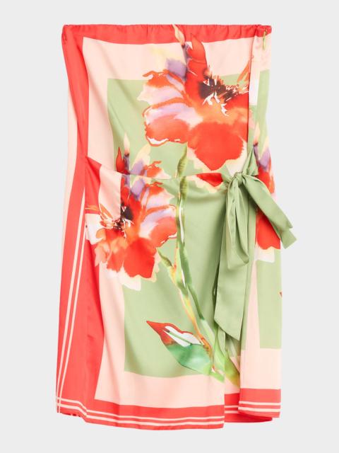 MISA Priya Satin Wrap Mini Dress