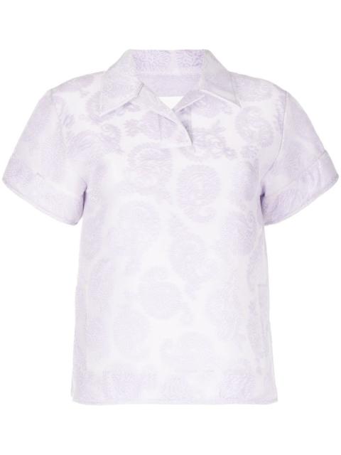 Jil Sander paisley-jacquard short-sleeve shirt