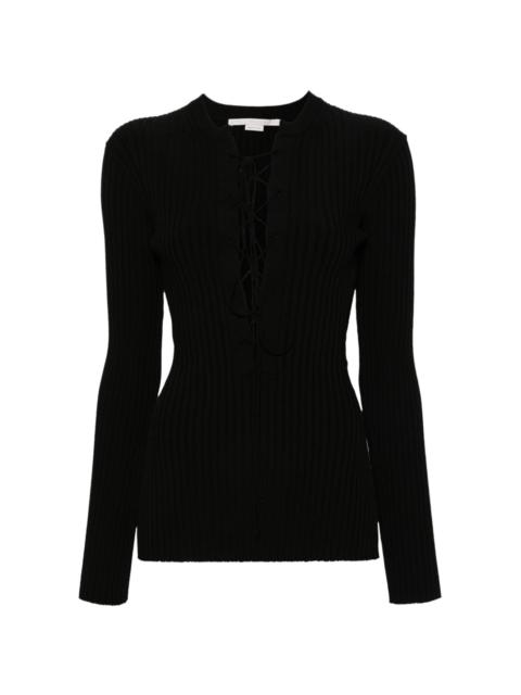 lace-up ribbed jumper