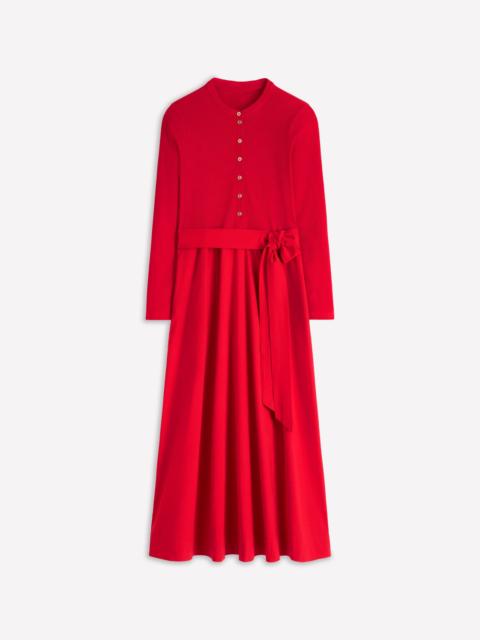 BODEN Button Detail Mix Dress-Crimson Red
