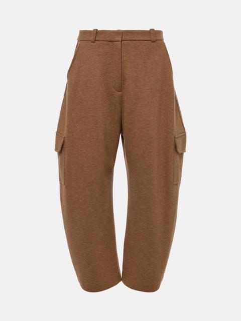 Mid-rise cashmere-blend wide-leg pants