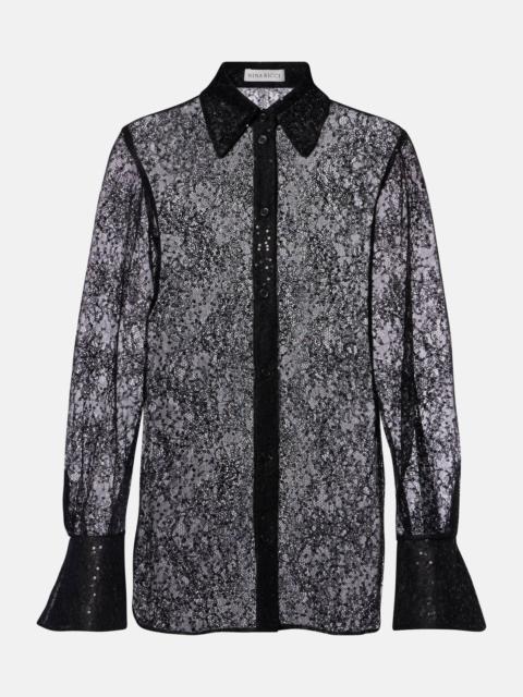 NINA RICCI Sequined lace shirt