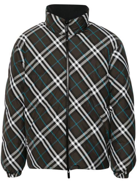 Reversible check down jacket