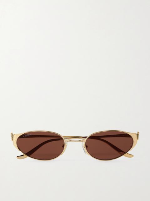Cartier Panthère De Cartier Oval-frame Gold-tone Sunglasses