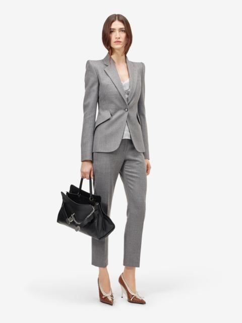 Alexander McQueen Women's Wool Pinstripe Single-breasted Jacket in Grey