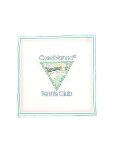 CASABLANCA Tennis Club Icon Small Silk Scarf