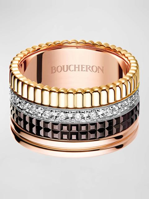 Boucheron Quatre 18K Gold Classique Large Band Diamond Ring