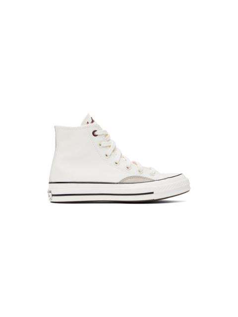 White & Taupe Chuck 70 Mixed Materials High Top Sneakers