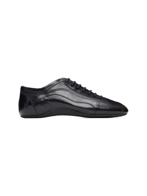 Dries Van Noten Black Leather Ballerina Sneakers