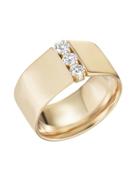 MELISSA KAYE Diamond Small Honey Cigar Band Ring