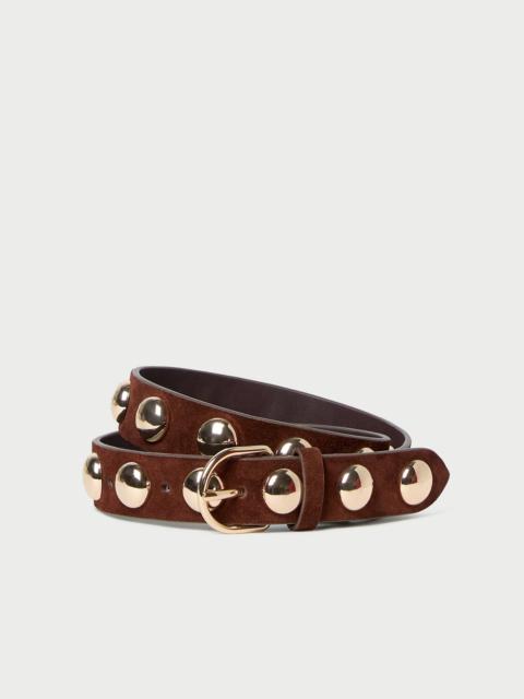 LOEFFLER RANDALL Issa Espresso/Champagne Studded Belt