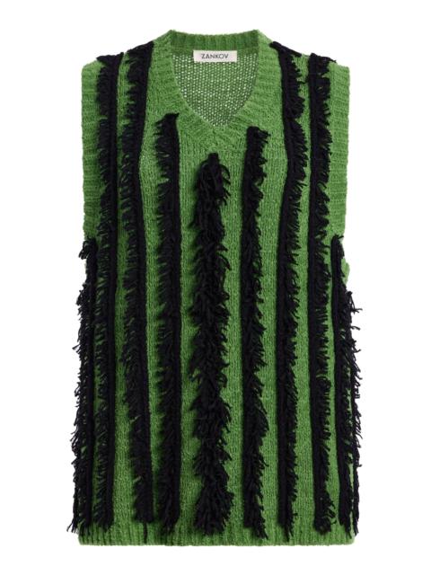 ZANKOV Lorna Embellished Cotton-Blend Vest multi