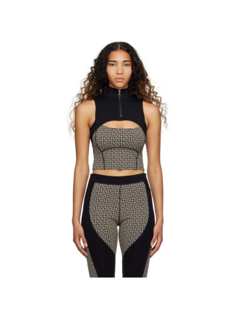 Balmain 모노그램 컷 아웃 vest
