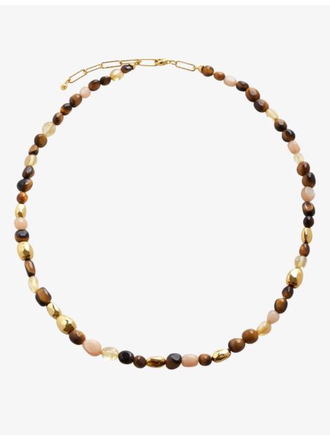 MONICA VINADER Rio 18ct yellow gold-plated vermeil sterling-silver, peach moonstone, citrine and tigers-eye beaded