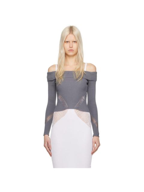 ISA BOULDER Gray Floater Sweater